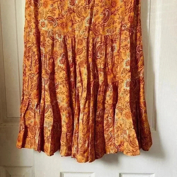 Patrons of Peace NWT Toluca Tiered Orange Paisley Peasant Toluca M - Picture 9 of 11